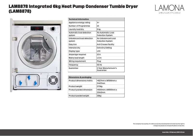 Image de la première page du manuel de l'appareil LAM8878