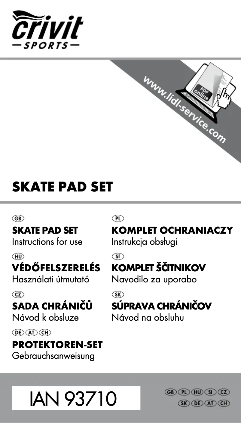 Page n°1 - Manuel utilisateur Crivit IAN 93710