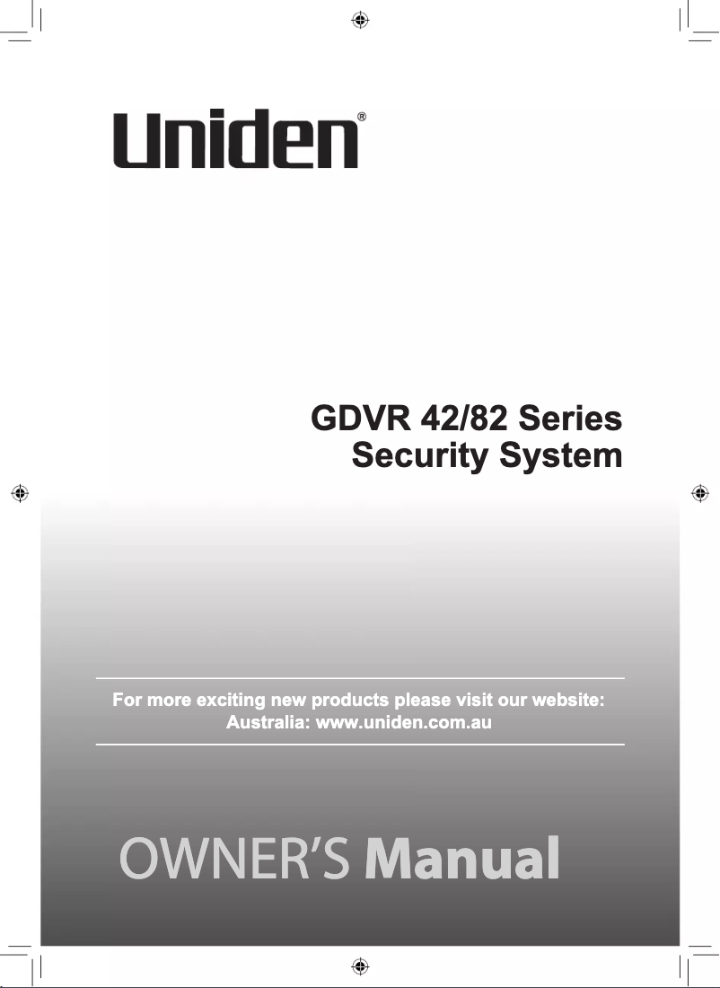 Image de la première page du manuel de l'appareil GDVR8242