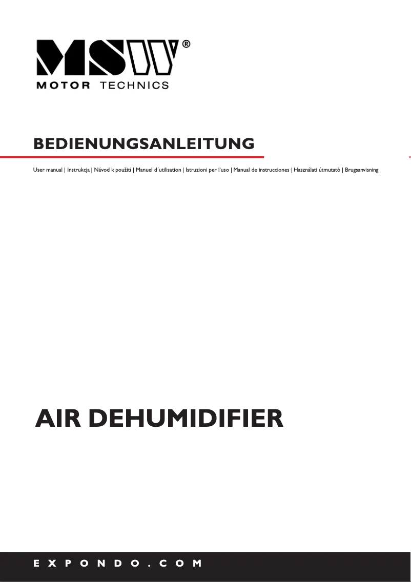 Página 1 del manual Manual de usuario MSW MSW-DEH3120H