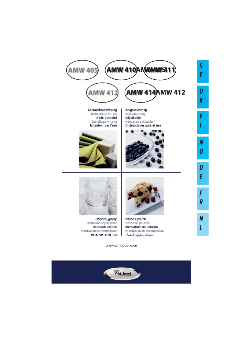Page 1 de la notice Manuel utilisateur Whirlpool AMW 410 al