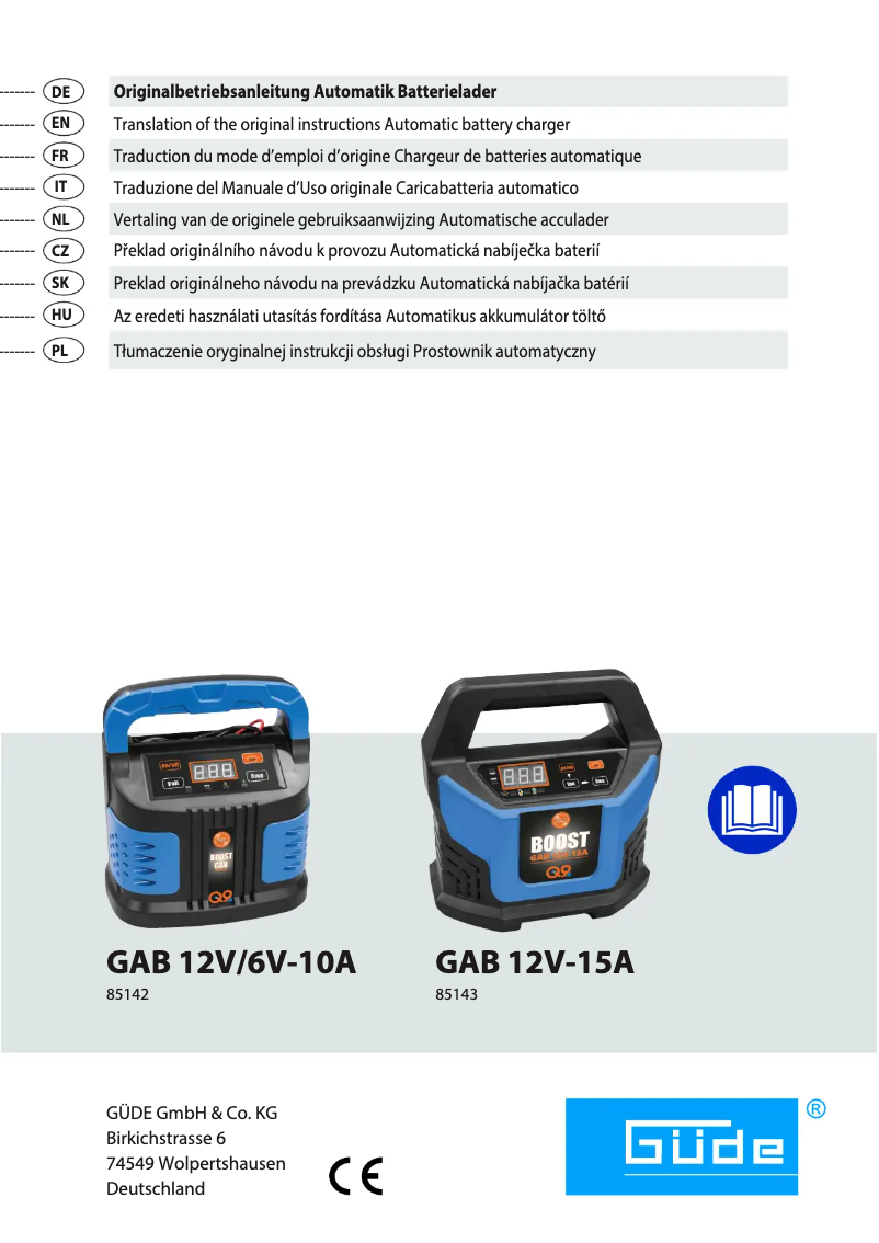 Image de la première page du manuel de l'appareil BOOST GAB 12V-15A