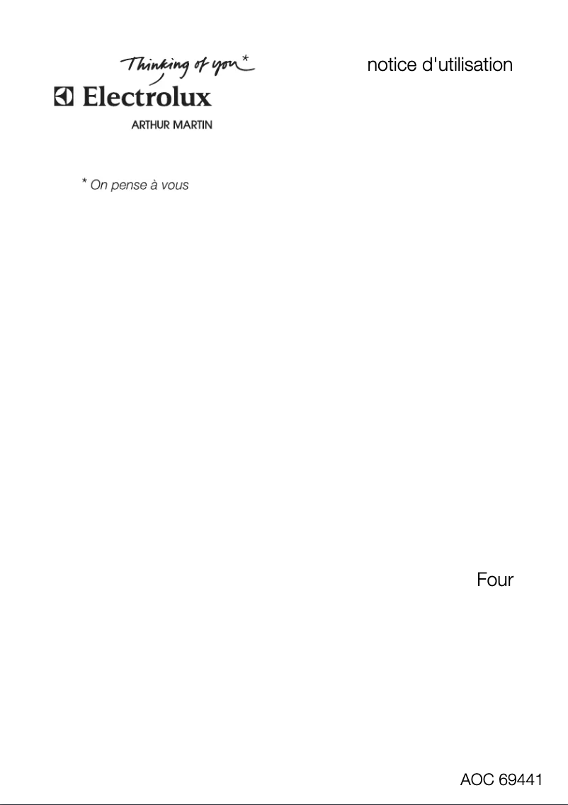 Page n°1 - Manuel utilisateur Arthur Martin-Electrolux AOC 69441 X