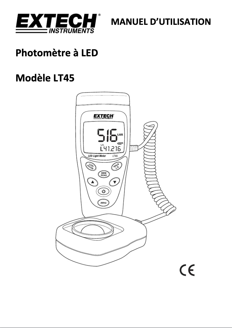 Página 1 del manual Manual de usuario Extech LT45