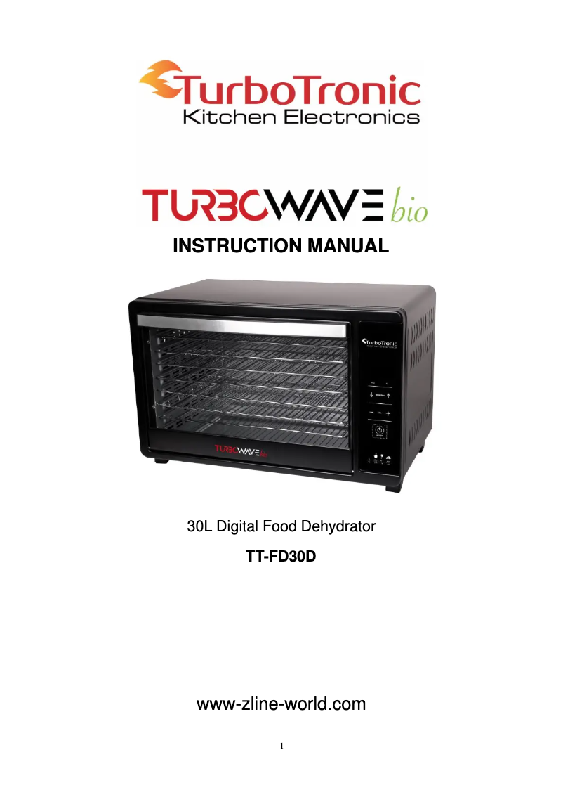 Page 1 de la notice Manuel utilisateur TurboTronic TurboWave Bio TT-FD30-D