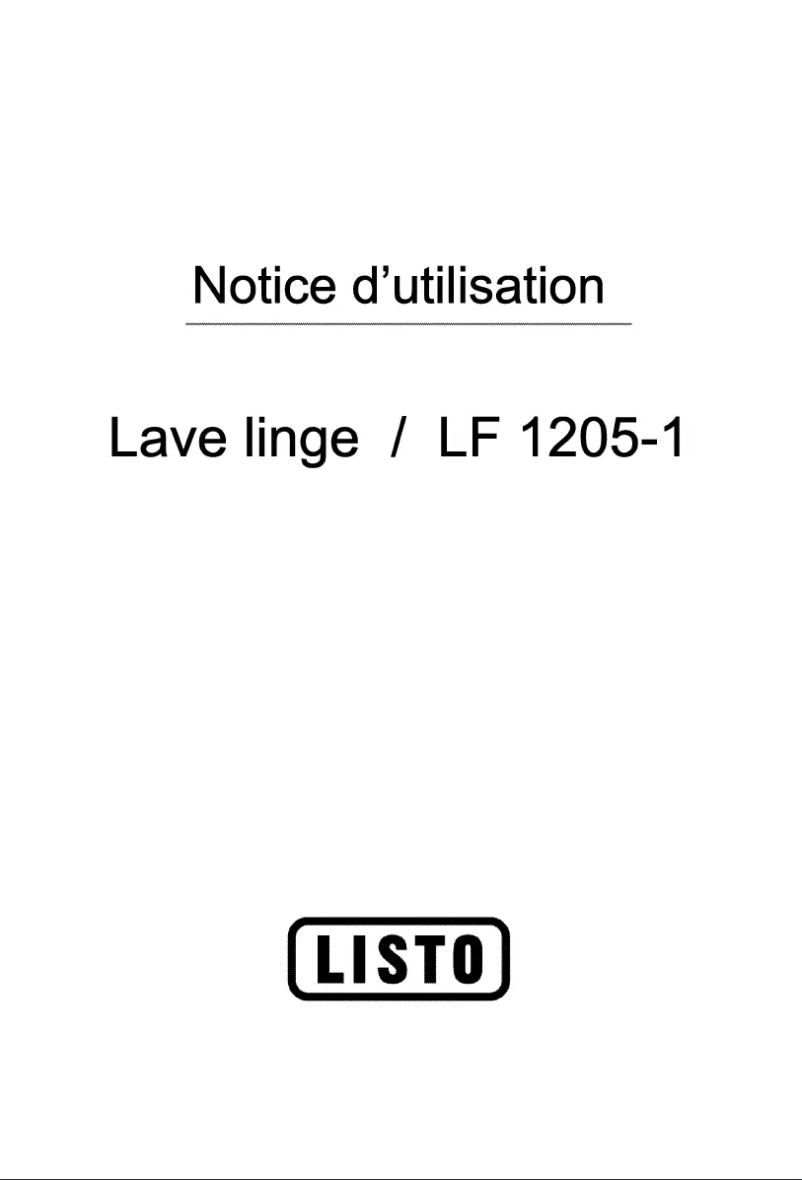 Page 1 de la notice Manuel utilisateur Listo LF 1205-1