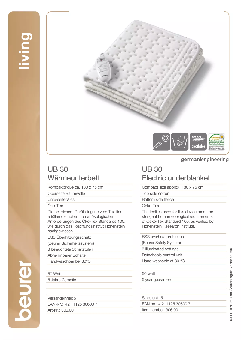 Image de la première page du manuel de l'appareil UB 30 Kompakt