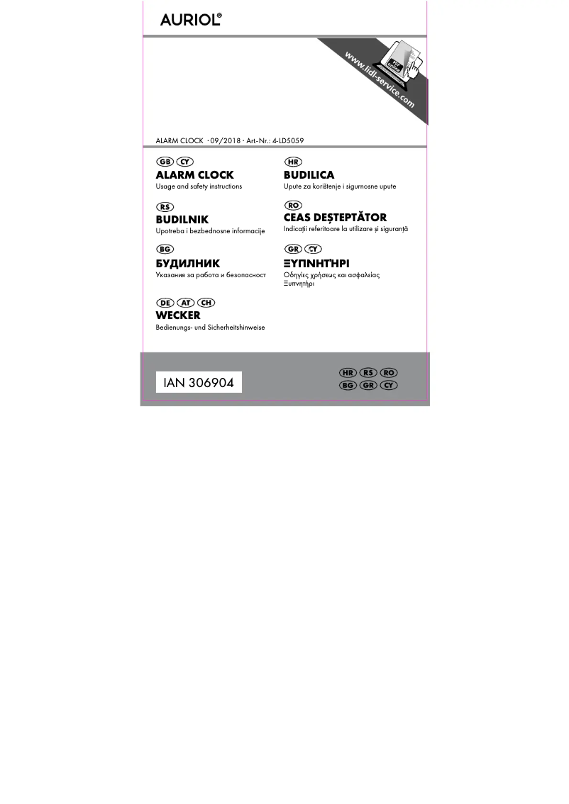 Page 1 de la notice Manuel utilisateur Auriol IAN 306904