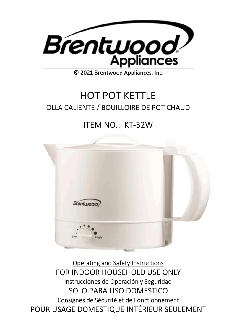 Página 1 del manual Manual de usuario Brentwood KT-32W