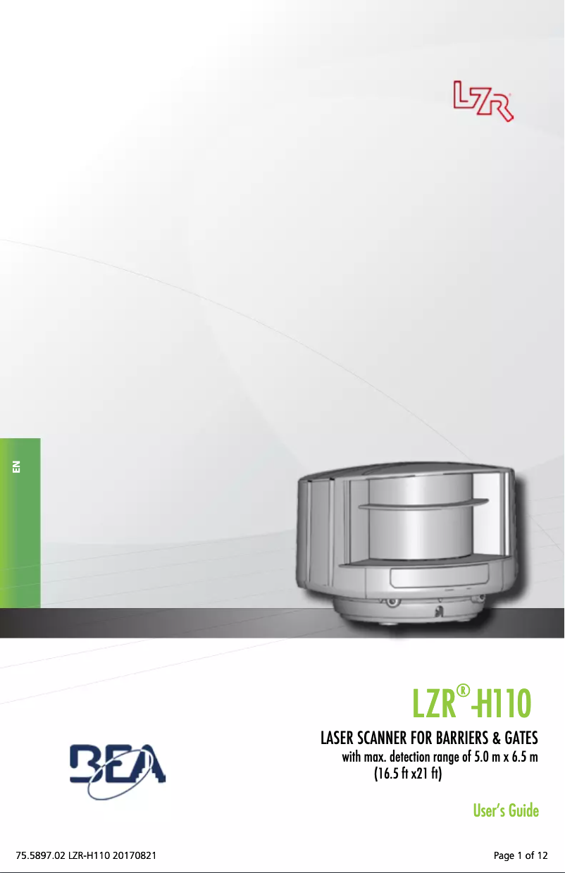 Page n°1 - Manuel utilisateur BEA LZR-H110