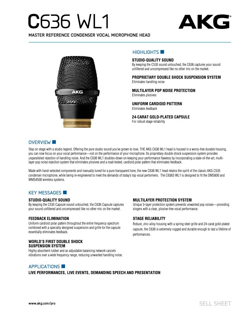 Page n°1 - Manuel utilisateur AKG C636 WL1