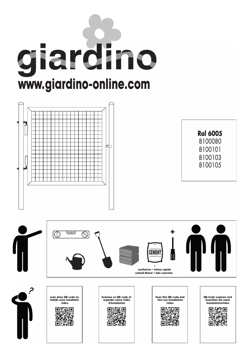 Page n°1 - Manuel utilisateur Giardino 8100105