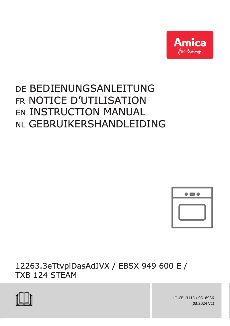 Page n°1 - Manuel utilisateur Amica EBSX 949 600 E