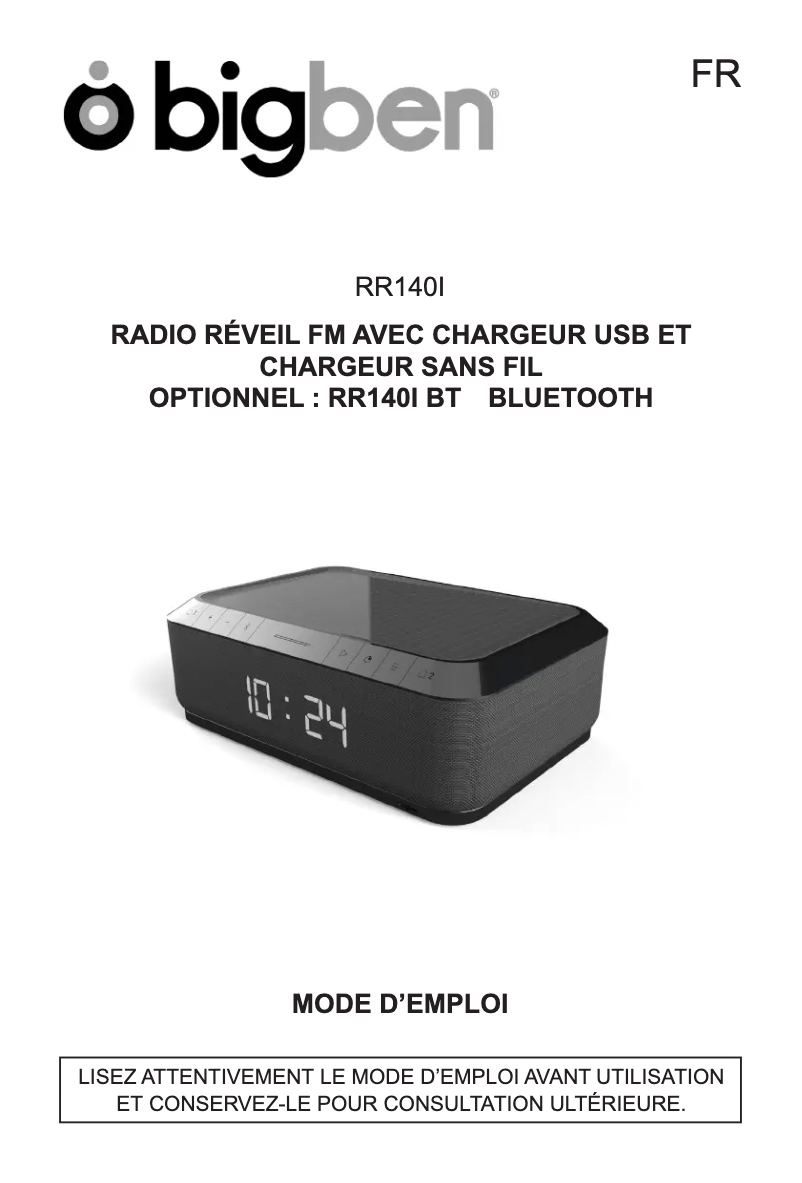 Page 1 de la notice Manuel utilisateur Bigben RR140