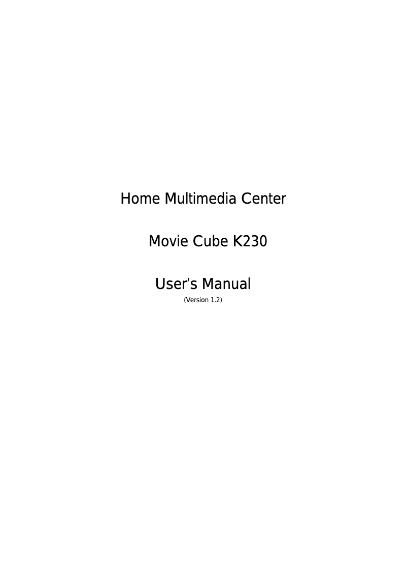 Page 1 de la notice Manuel utilisateur Emtec Movie Cube K230
