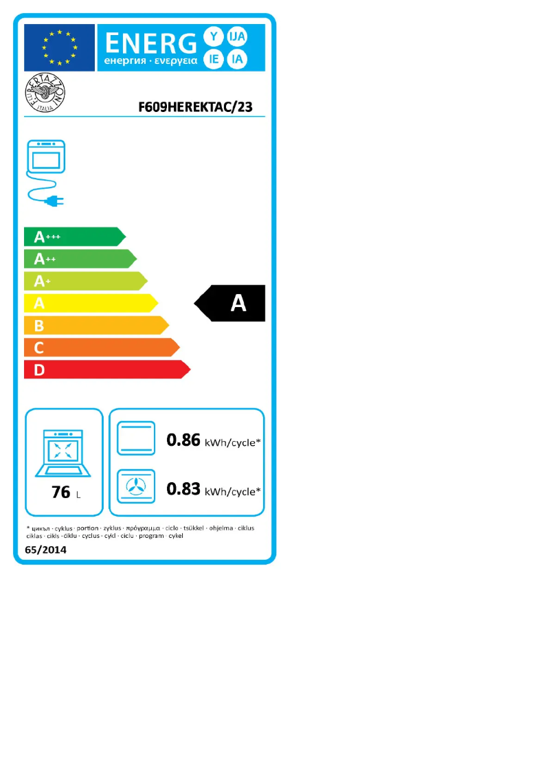 Image de la première page du manuel de l'appareil F609HEREKTNE