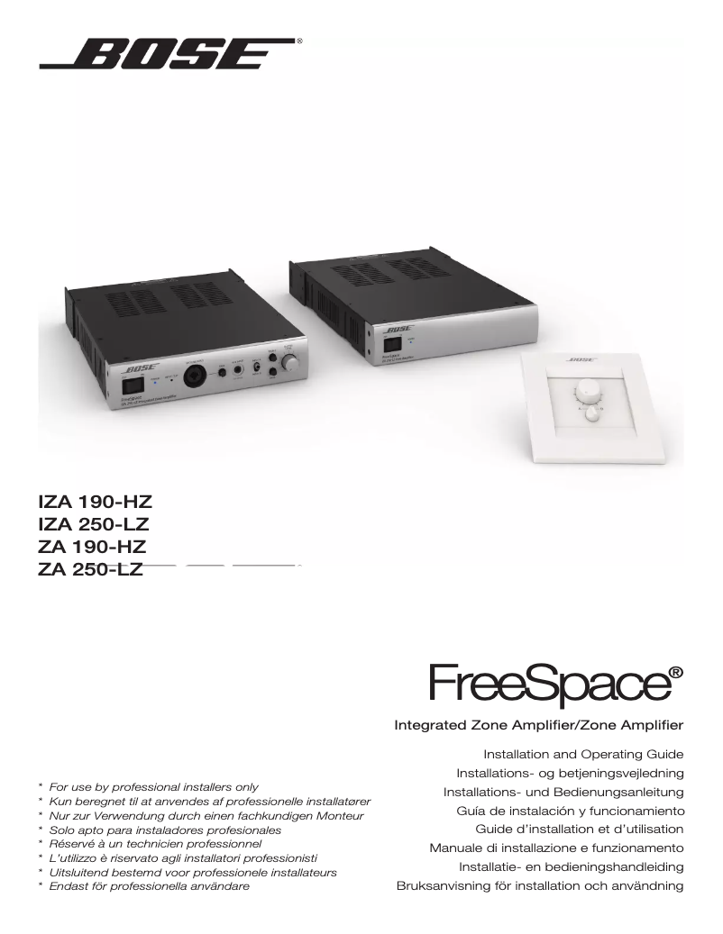 Page 1 de la notice Manuel utilisateur Bose FreeSpace ZA 190-HZ