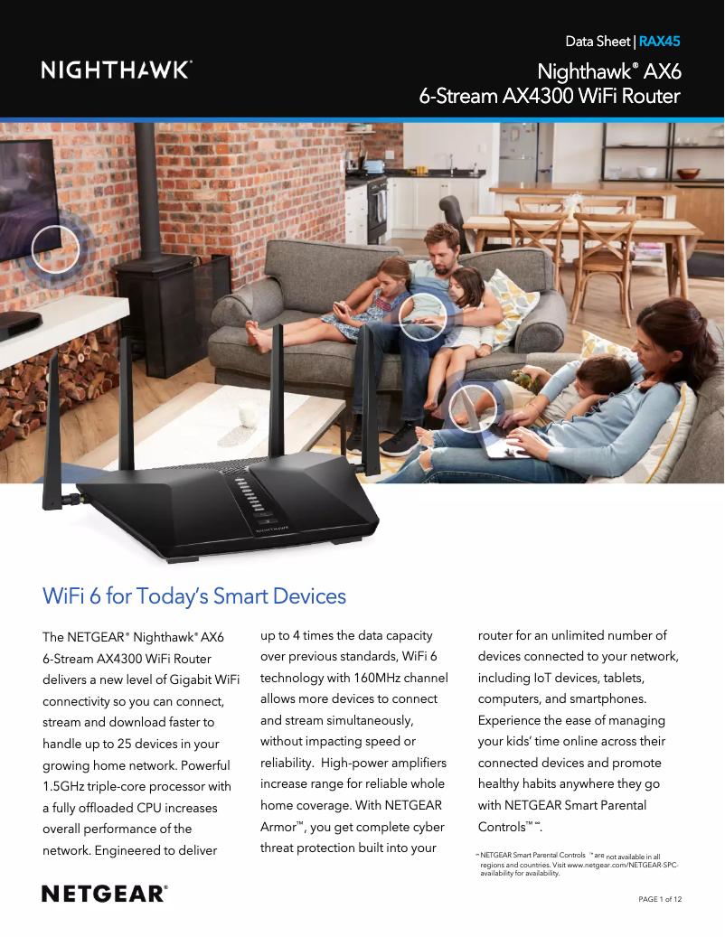 Image de la première page du manuel de l'appareil Nighthawk RAX45