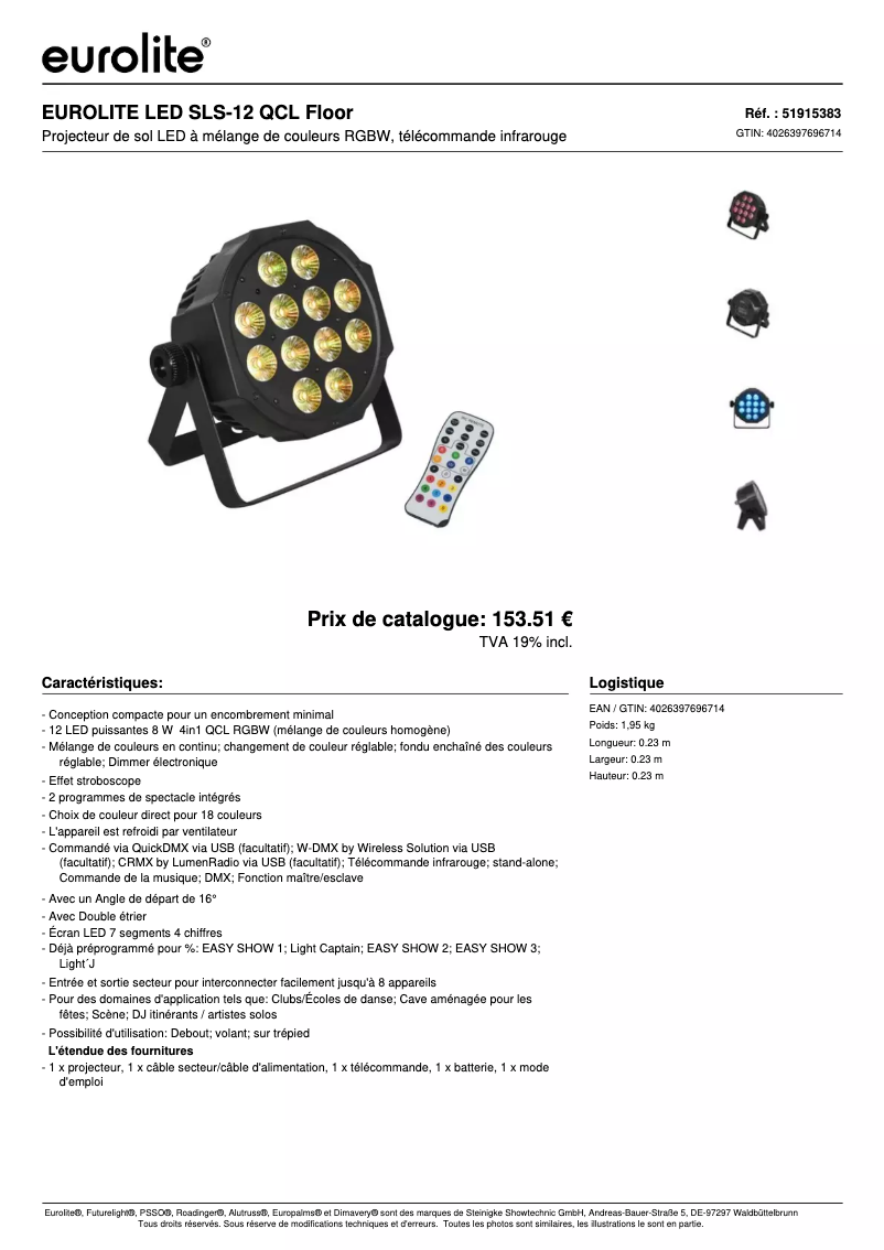Image de la première page du manuel de l'appareil LED SLS-12