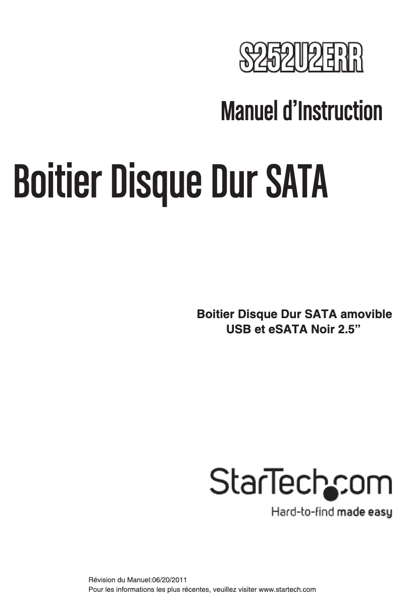 Page 1 de la notice Manuel utilisateur StarTech.com S252U2ERR