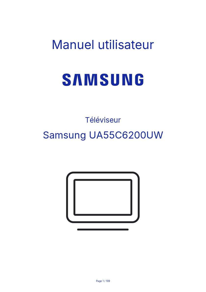 Page n°1 - Manuel utilisateur Samsung UA55C6200UW