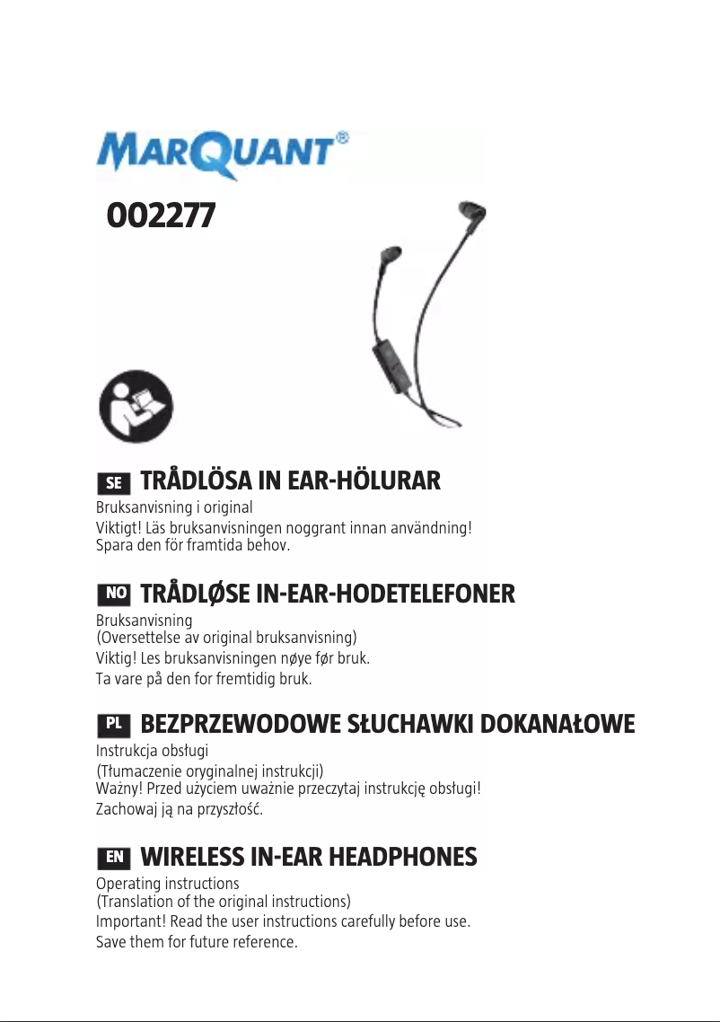 Página 1 del manual Manual de usuario Marquant 002-277