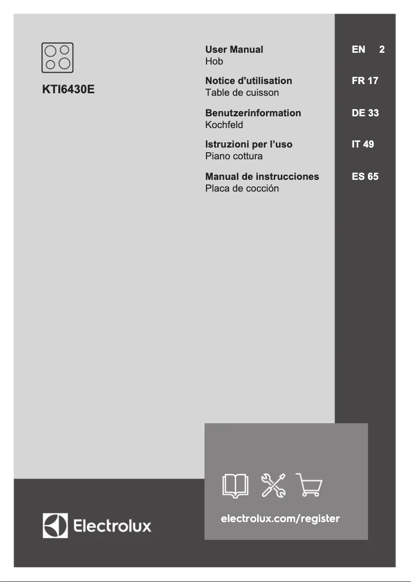 Page 1 de la notice Manuel utilisateur Electrolux KTI6430E