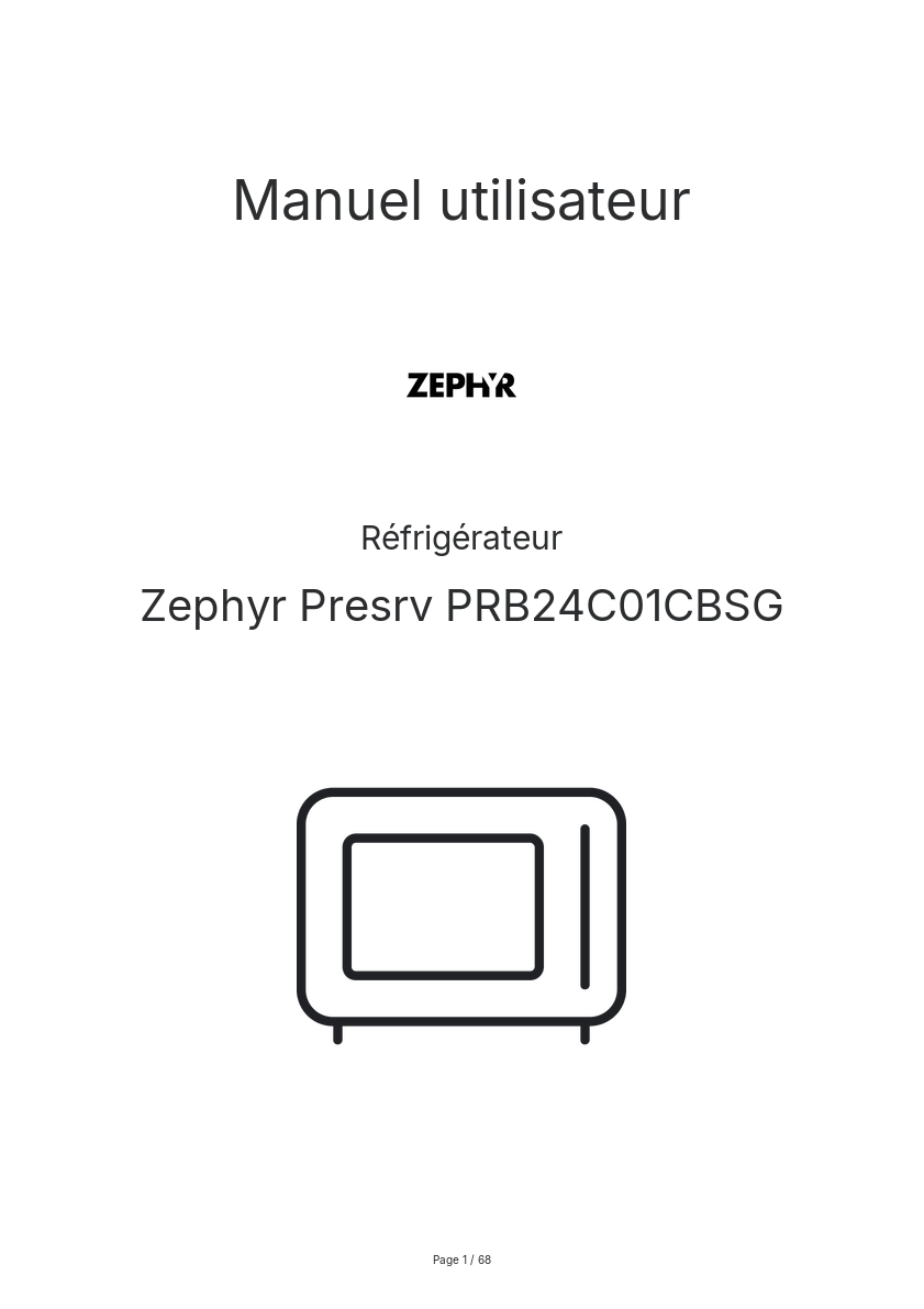 Image de la première page du manuel de l'appareil Presrv PRB24C01CBSG