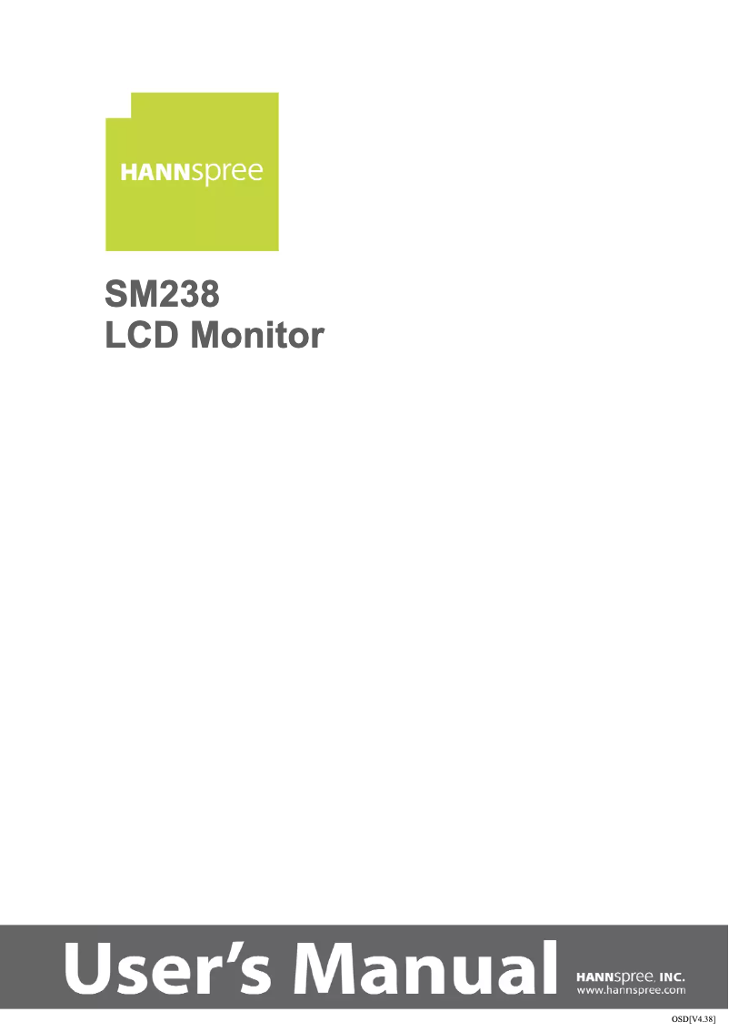 Page n°1 - Manuel utilisateur Hanns.G SM238DPW