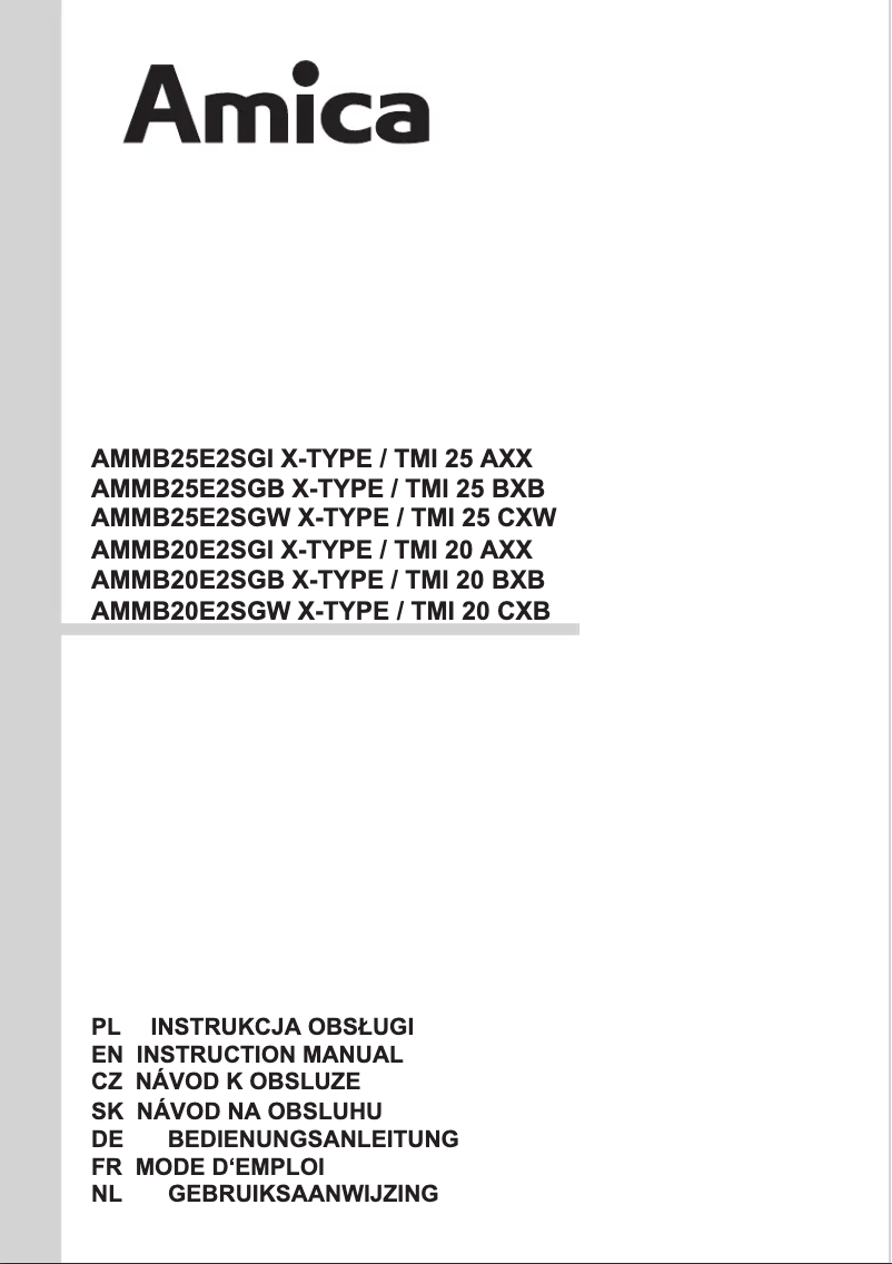 Page n°1 - Manuel utilisateur Amica TMI25AXX