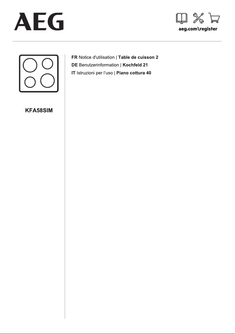 Image de la première page du manuel de l'appareil KFA58SIM