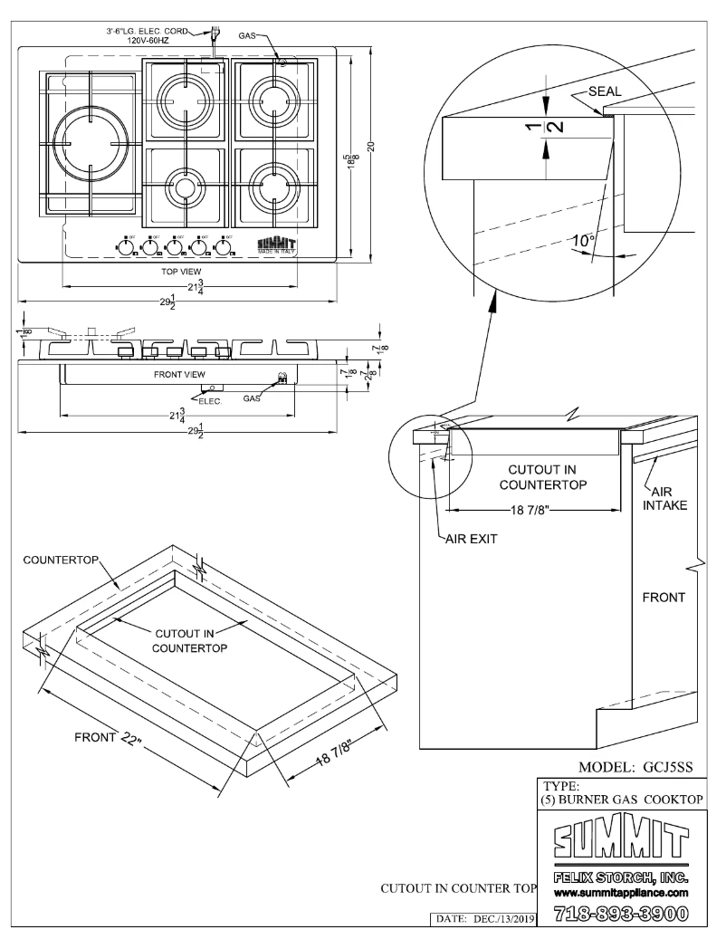 Image de la première page du manuel de l'appareil GCJ5SSLP