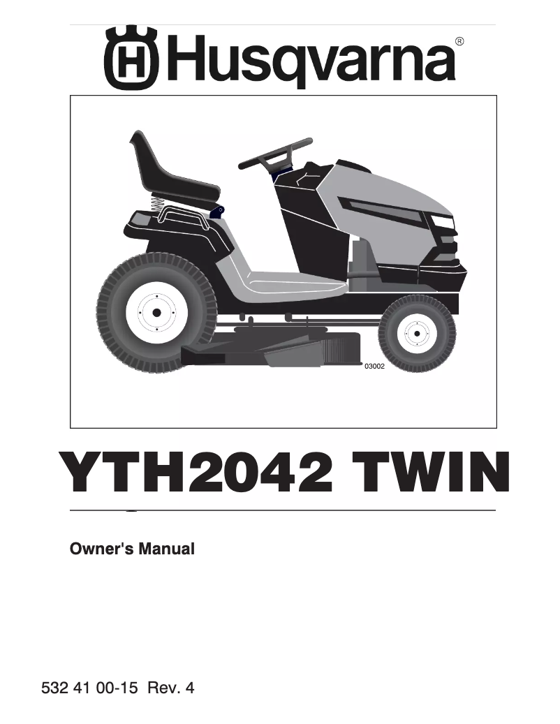 Page n°1 - Manuel utilisateur Husqvarna YTH2042 Twin