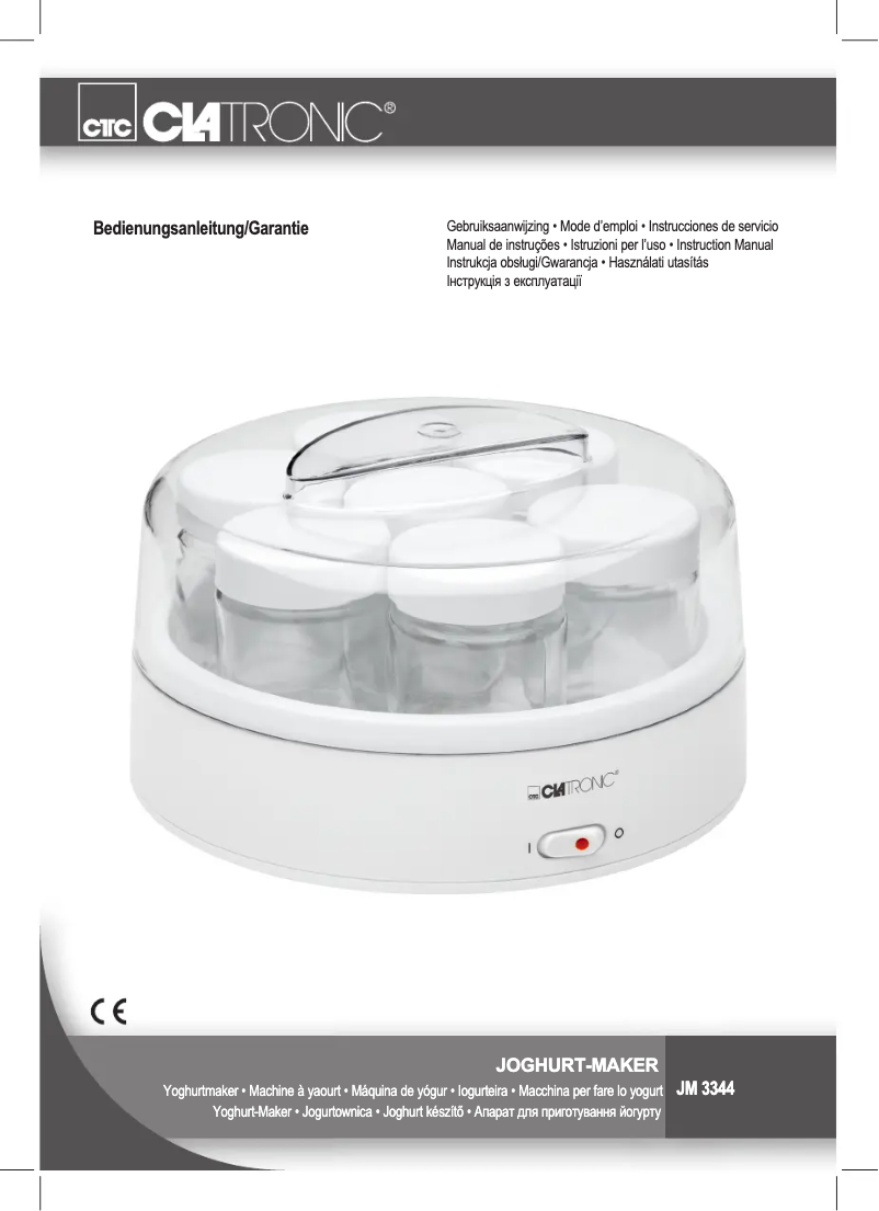 Page 1 de la notice Manuel utilisateur Clatronic JM 3344