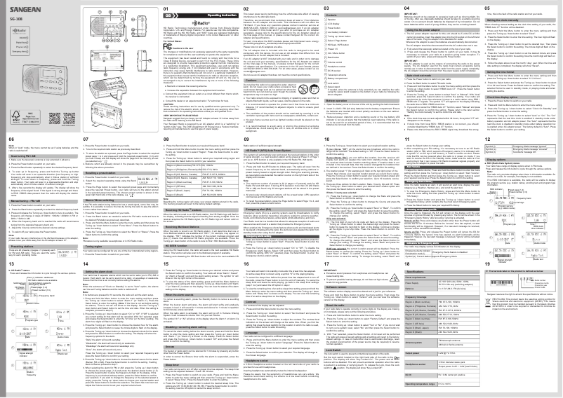 Image de la première page du manuel de l'appareil SG-108