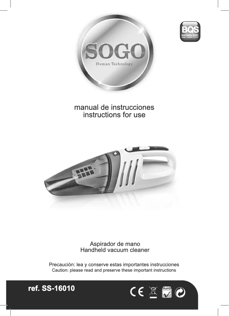 Page 1 de la notice Manuel utilisateur Sogo SS-16010