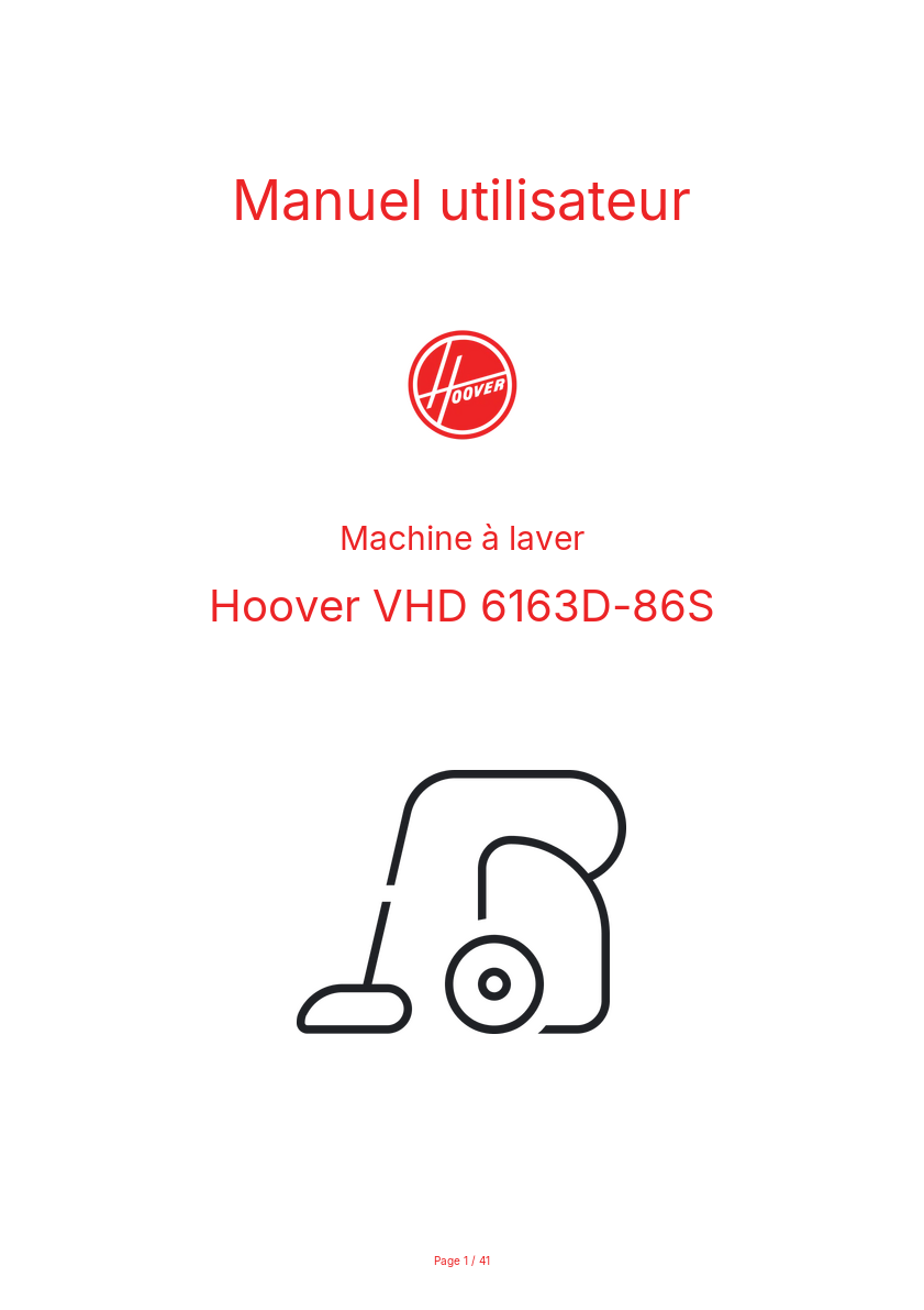 Image de la première page du manuel de l'appareil VHD 6163D-86S