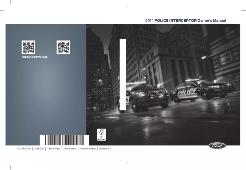 Page n°1 - Manuel utilisateur Ford Police Interceptor Sedan (2014)