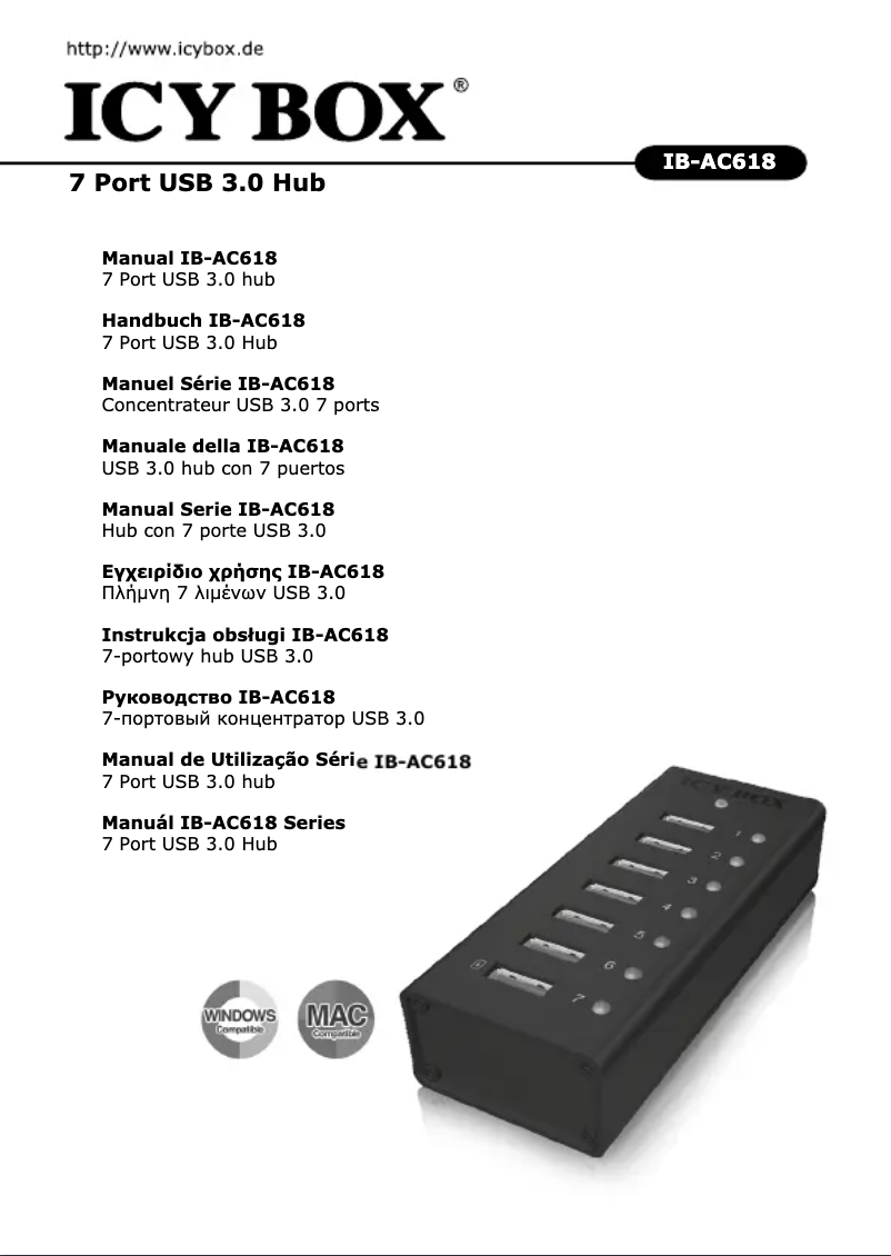 Página 1 del manual Manual de instrucciones Icy Box IB-AC618