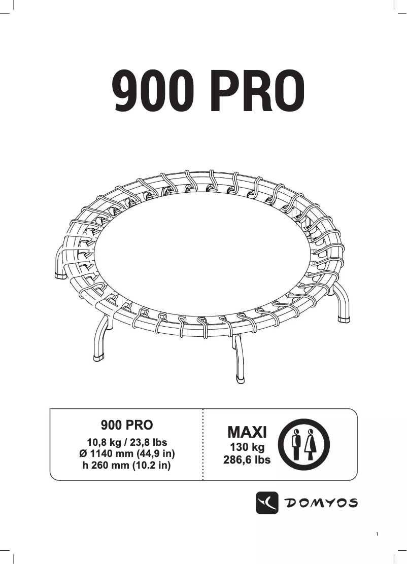 Page 1 de la notice Manuel utilisateur Domyos 900 PRO