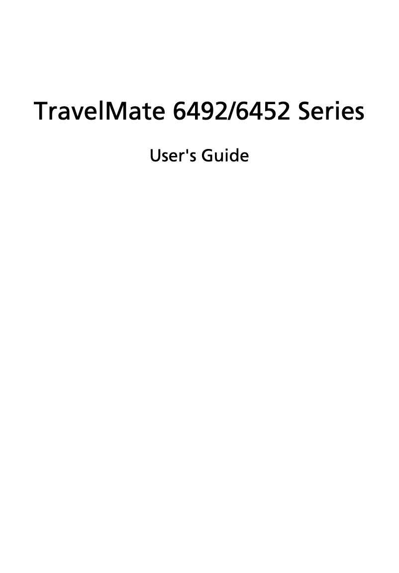 Imagen de la primera página del manual del dispositivo TravelMate 6492