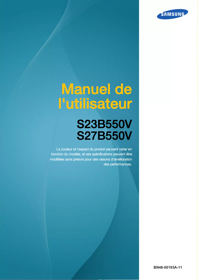 Image de la première page du manuel de l'appareil SyncMaster S27B550V