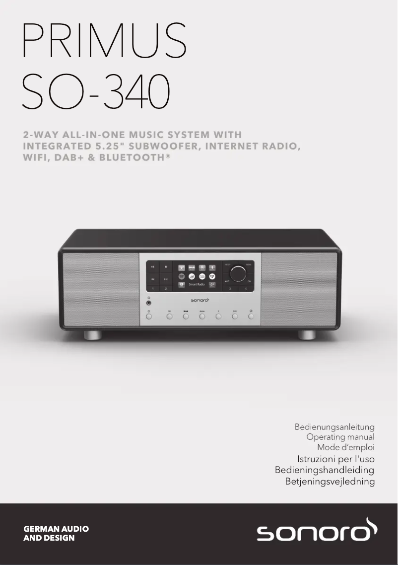 Página 1 del manual Manual de usuario Sonoro Primus SO-341