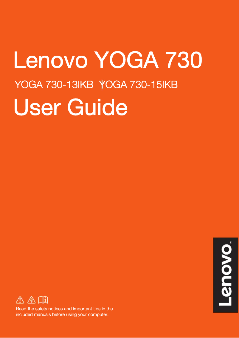 Page n°1 - Manuel utilisateur Lenovo Yoga 730-13IKB 81CT004QMH