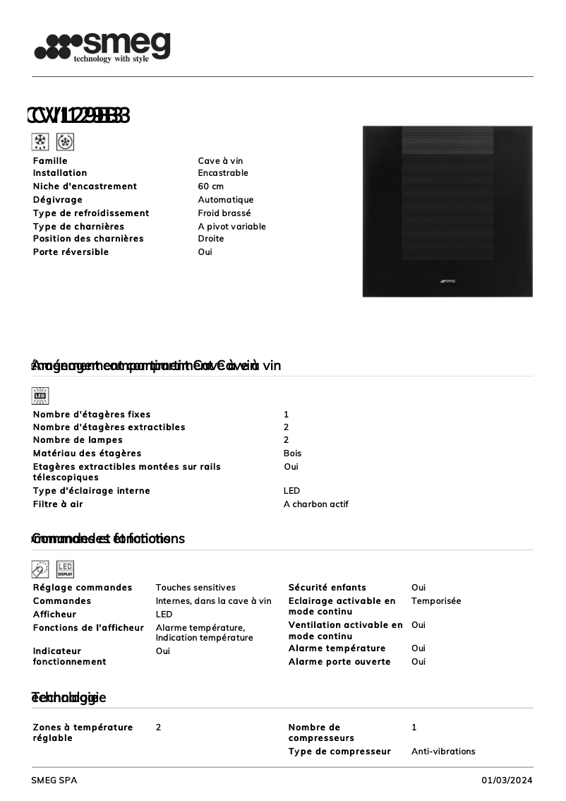 Image de la première page du manuel de l'appareil CVI129B3