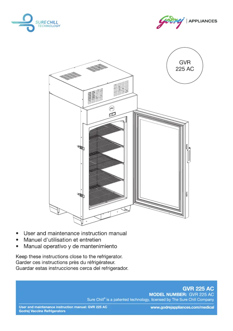 Page n°1 - Manuel utilisateur Godrej GVR 225AC