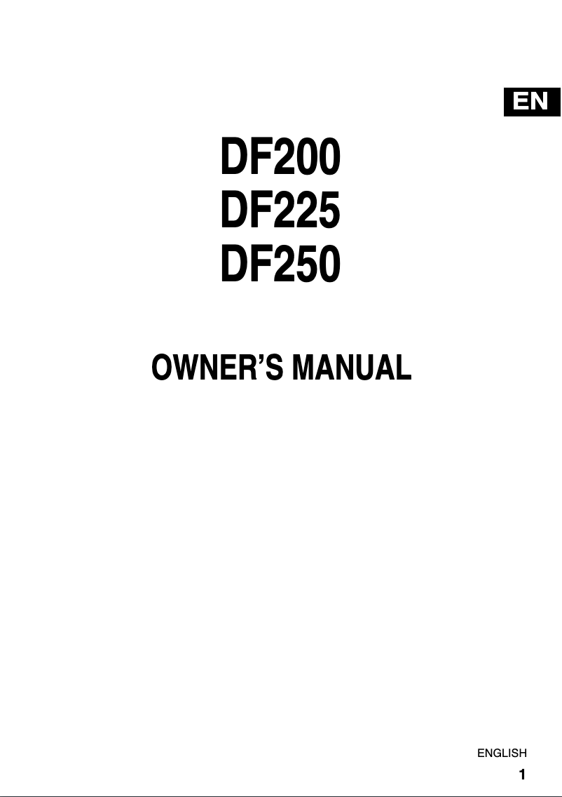 Page 1 de la notice Manuel utilisateur Suzuki DF250