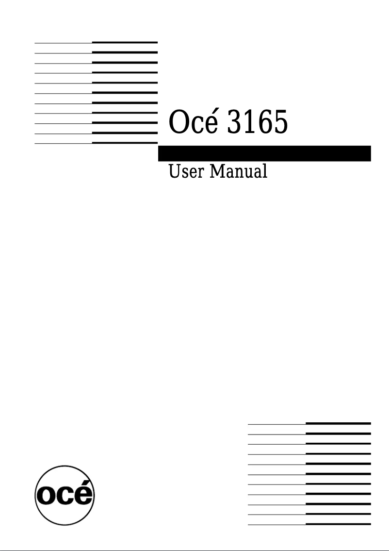 Page n°1 - Manuel utilisateur Océ 3165