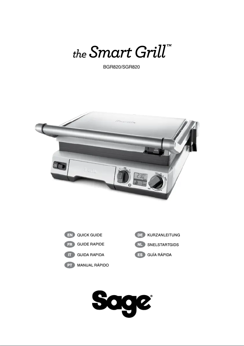 Page 1 de la notice Manuel utilisateur Sage the Smart Grill SGR820