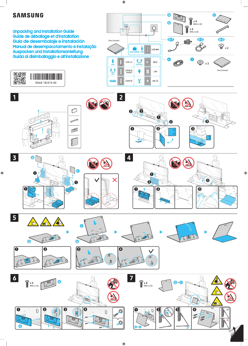 Page 1 de la notice Guide d'installation Samsung QN77S95DAG